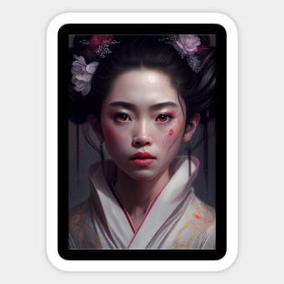 Japanese Geisha In Digital Art. Gift Idea For Japan Fans 3 Sticker